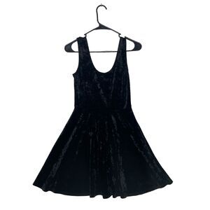 Velvet Tank Dress Size S Black Velvet Mini Stretchy Witchy Grunge Whimsigoth